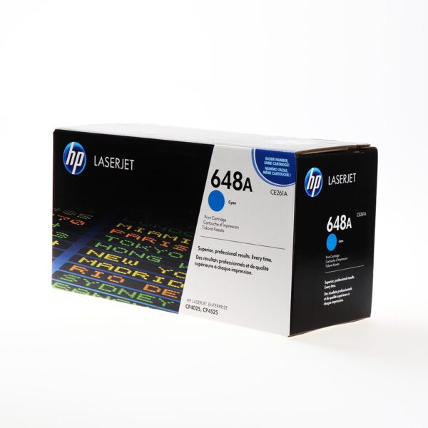 HP 648A CYAN ORIGINAL LASERJET TONER CARTRIDGE(CE261A)