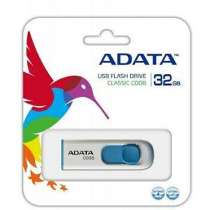 CLE USB Adata AC008 Capless Sliding USB2.0 32gb Classic White (AC008-32G-RWE)