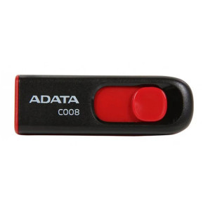 CLE USB Adata AC008 Capless Sliding USB2.0 64gb plastic black (AC008-64G)
