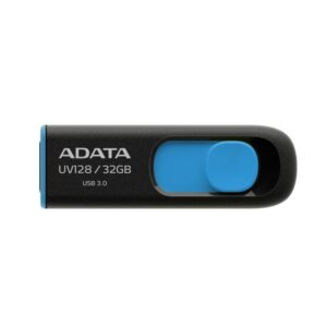 CLE USB Adata AUV128 high-speed 32GB USB3.0 capless USB Black/Bleu (AUV128-32G-RBE)