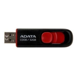 CLE USB Adata Capless Sliding USB2.0  32 GB BLACK (AC008-32G-RKD)