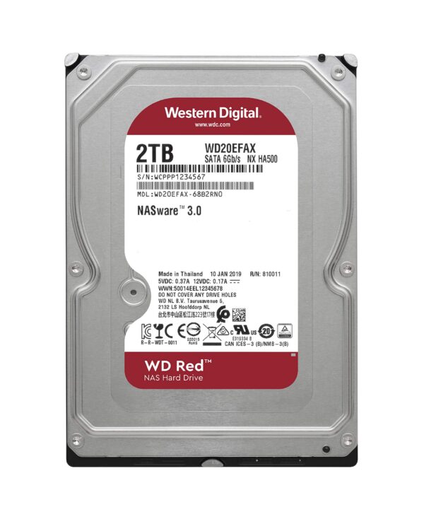WD RED 2 TB HDD SERVEUR NAS INTERNE 3,5" SATA III 6 GB/S (WD20EFAX)