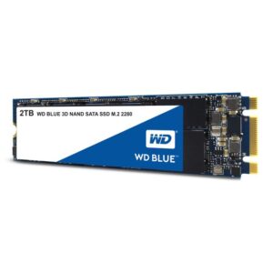 Western Digital 2TB WD Blue 3D NAND Internal PC SSD - SATA III 6 Gb/s, M.2 2280, Up to 560 MB/s (WDS200T2B0B)